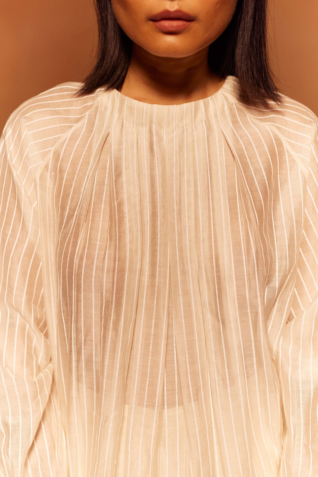 Oru Box Pleat Top at Kamakhyaa by Ahmev. This item is Cotton Silk, Ivory, Maximum Minimum by Ahmev, Prints, Relaxed Fit, Top, Womenswear