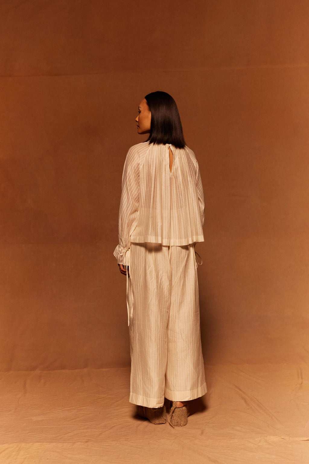 Oru Box Pleat Top at Kamakhyaa by Ahmev. This item is Cotton Silk, Ivory, Maximum Minimum by Ahmev, Prints, Relaxed Fit, Top, Womenswear