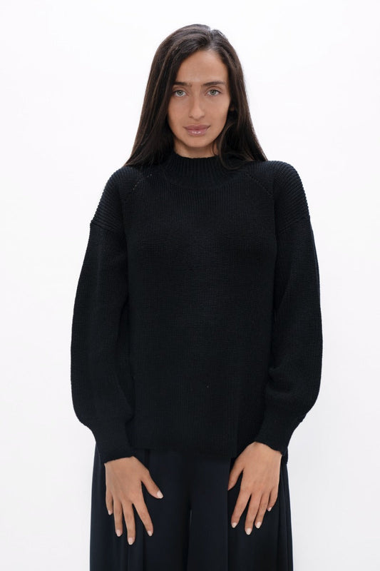 Ottawa - High Neck Sweater - Licorice at Kamakhyaa by 1 People. This item is Made from Natural Materials