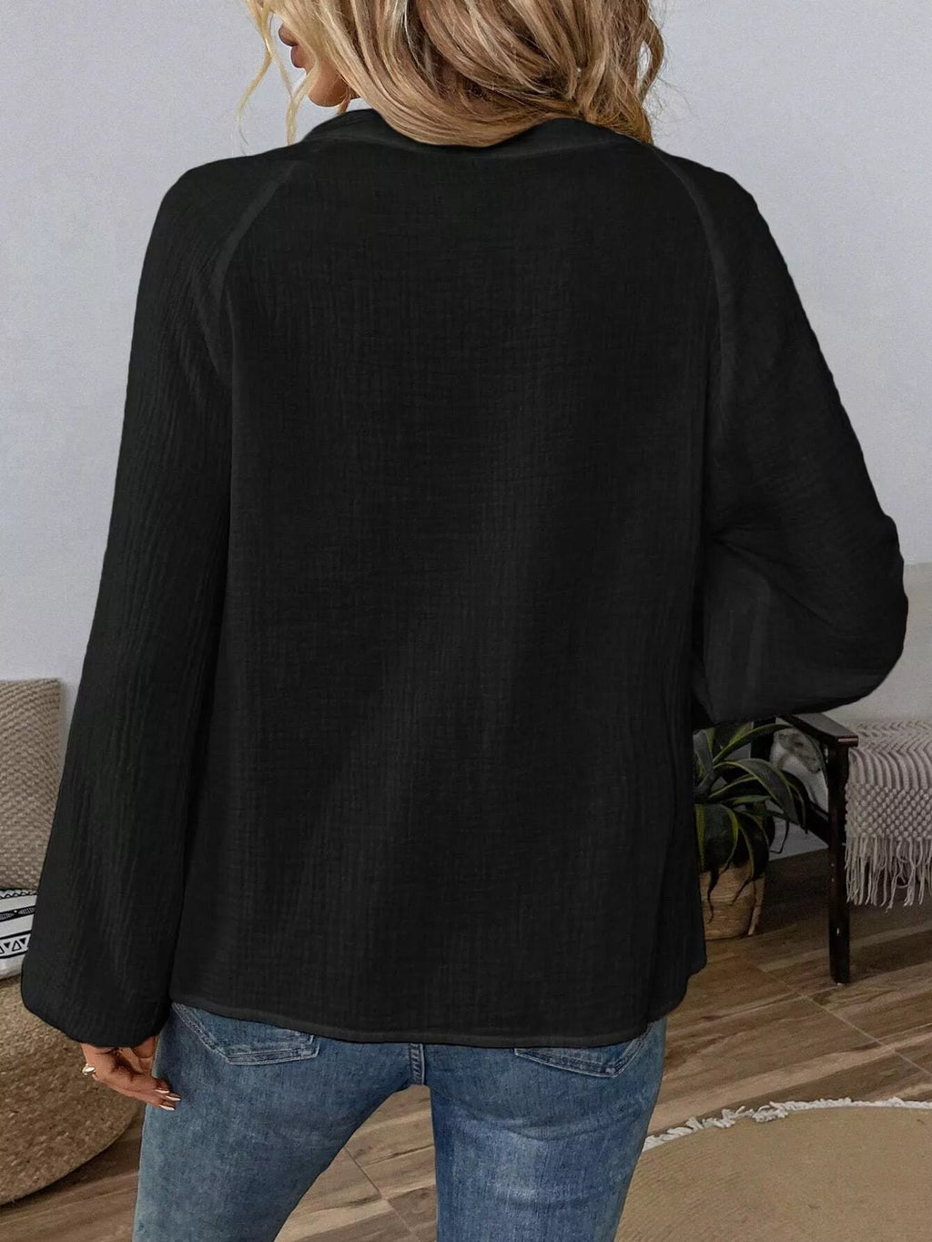 Paisley Notched Balloon Sleeve Blouse at kamakhyaa.com by Trendsi. This item is Axelle, Ship From Overseas, Under $50
