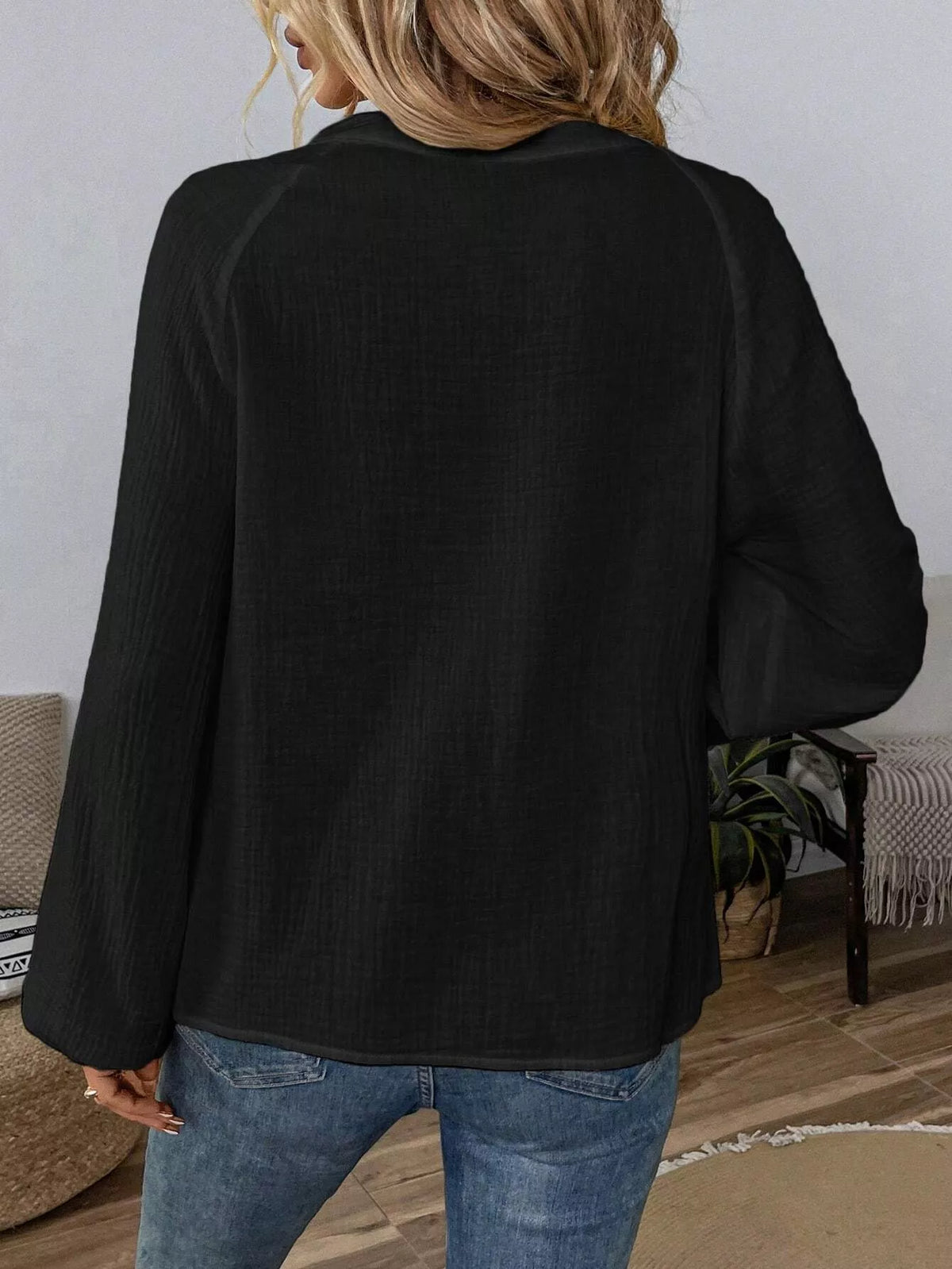 Paisley Notched Balloon Sleeve Blouse at kamakhyaa.com by Trendsi. This item is Axelle, Ship From Overseas, Under $50