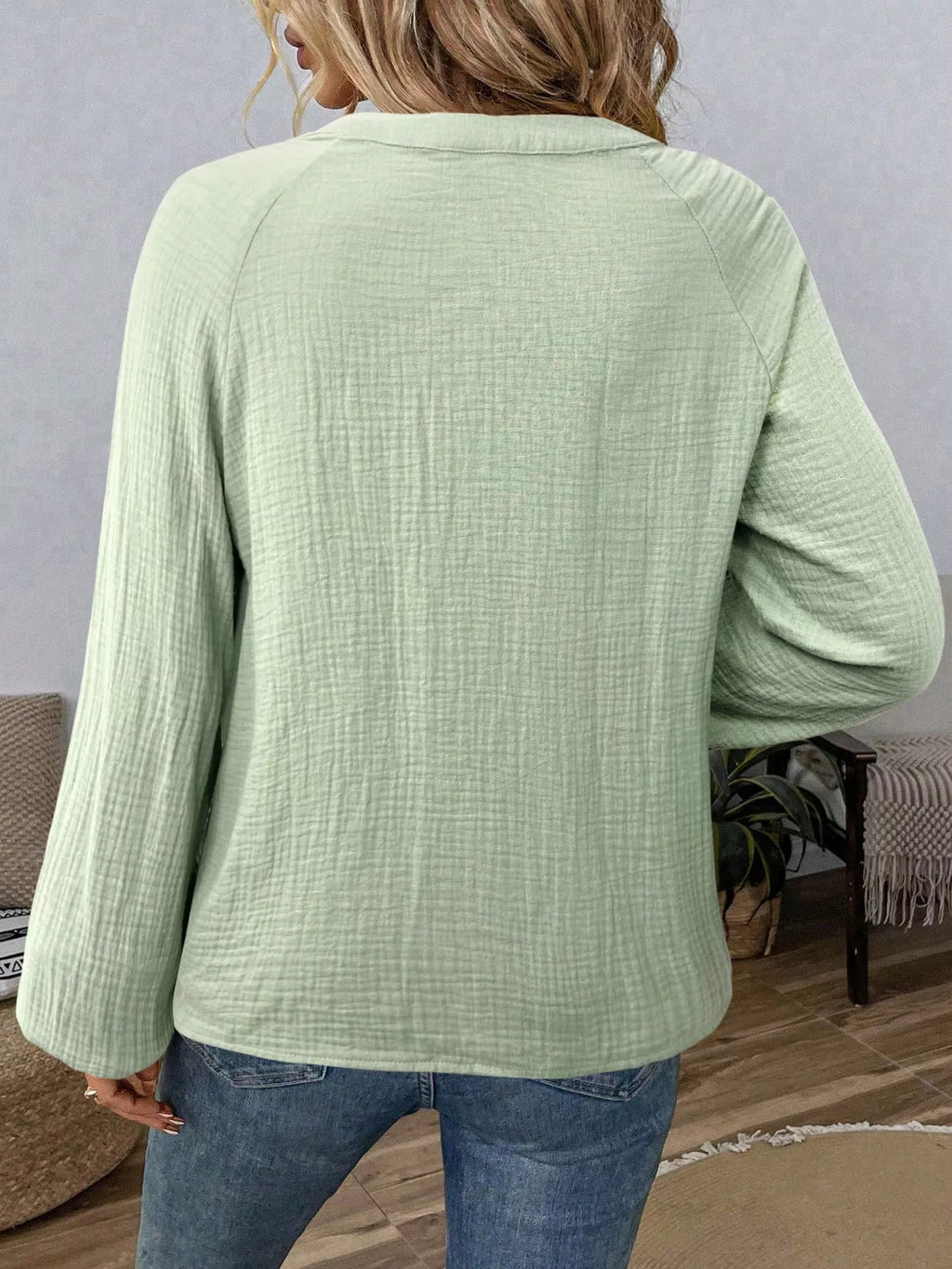 Paisley Notched Balloon Sleeve Blouse at kamakhyaa.com by Trendsi. This item is Axelle, Ship From Overseas, Under $50