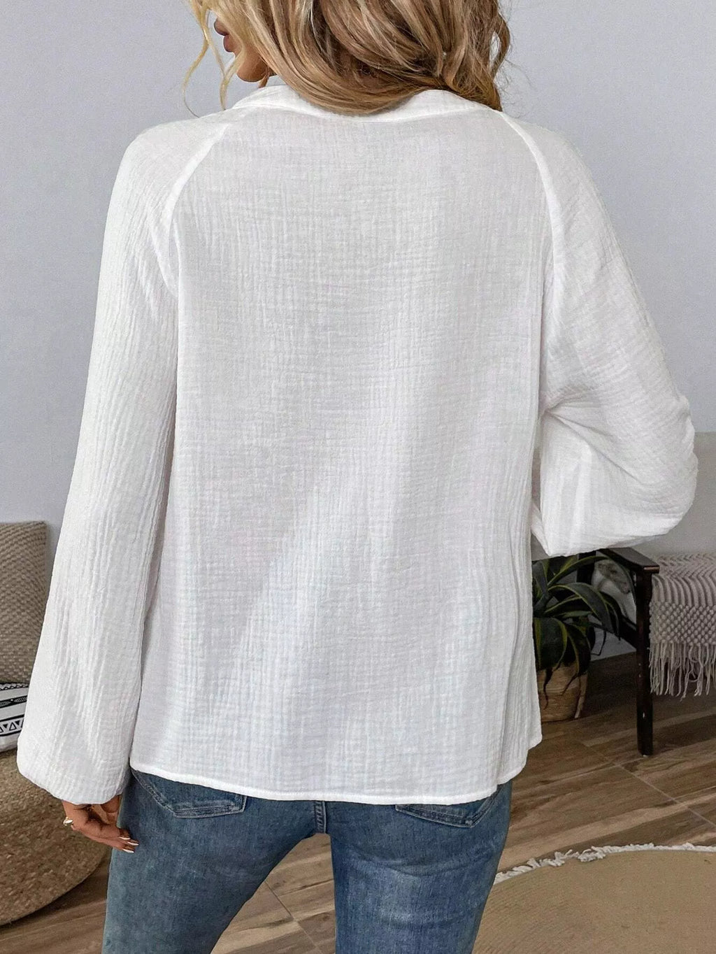 Paisley Notched Balloon Sleeve Blouse at kamakhyaa.com by Trendsi. This item is Axelle, Ship From Overseas, Under $50