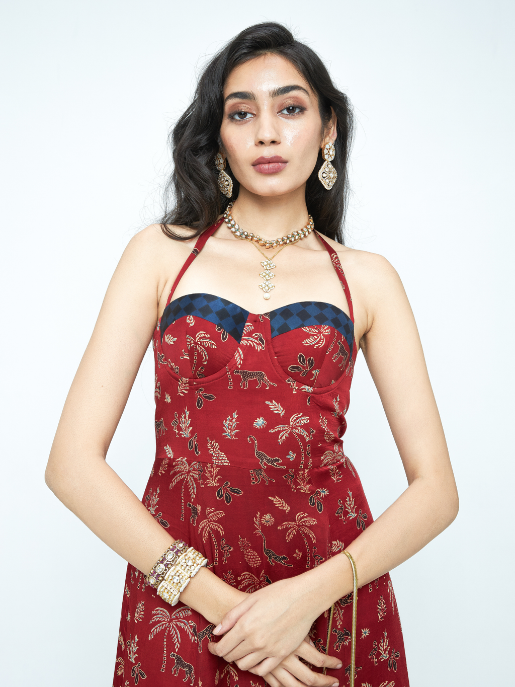 Parade Flare Dress at Kamakhyaa by Anushé Pirani. This item is Bloom After Dark by Anushe Pirani, Dresses, Midnight Blueprint, Tops & Shirts, Woman co-ord sets, Womenswear