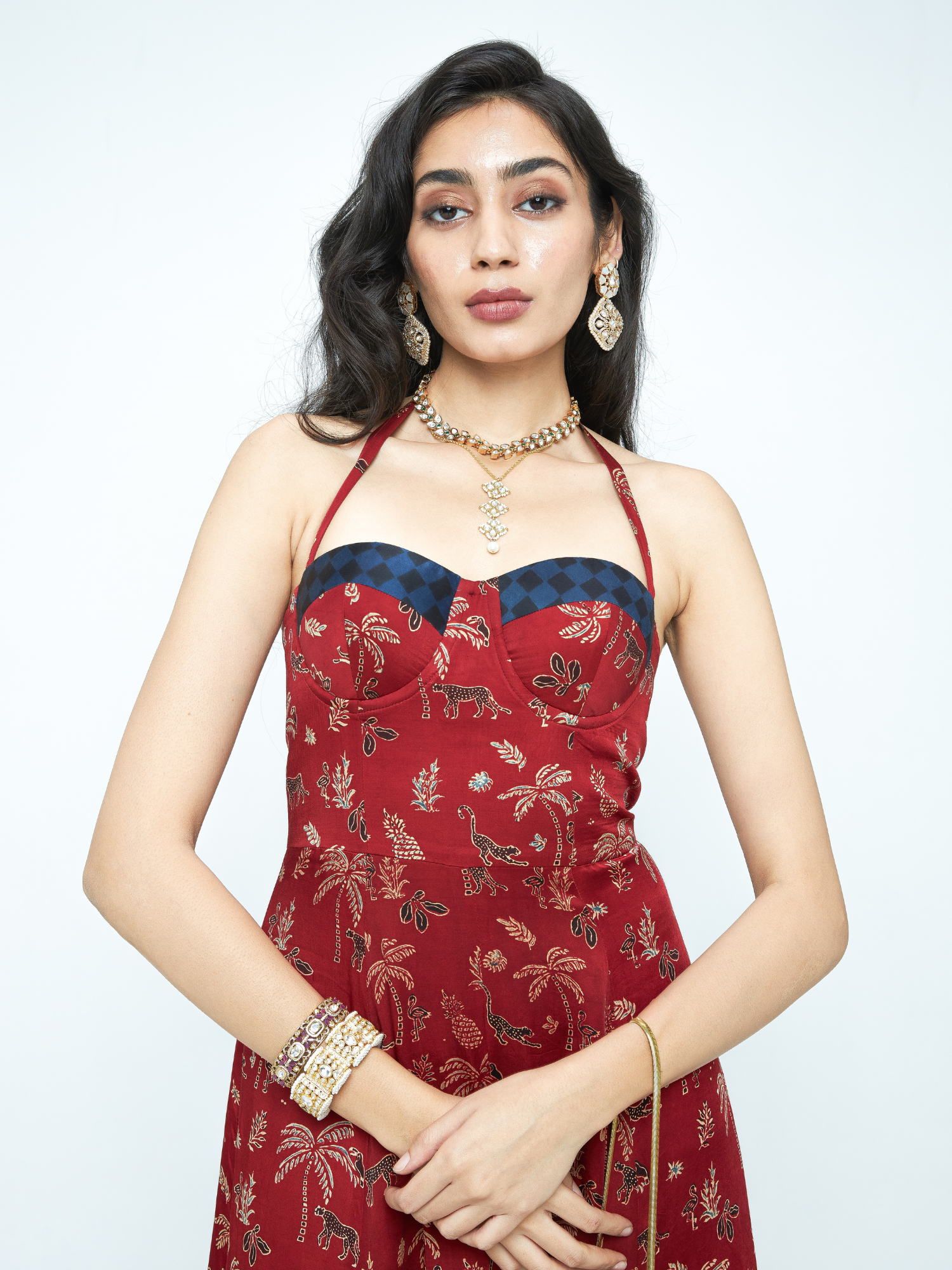 Parade Flare Dress at Kamakhyaa by Anushé Pirani. This item is Bloom After Dark by Anushe Pirani, Dresses, Midnight Blueprint, Tops & Shirts, Woman co-ord sets, Womenswear