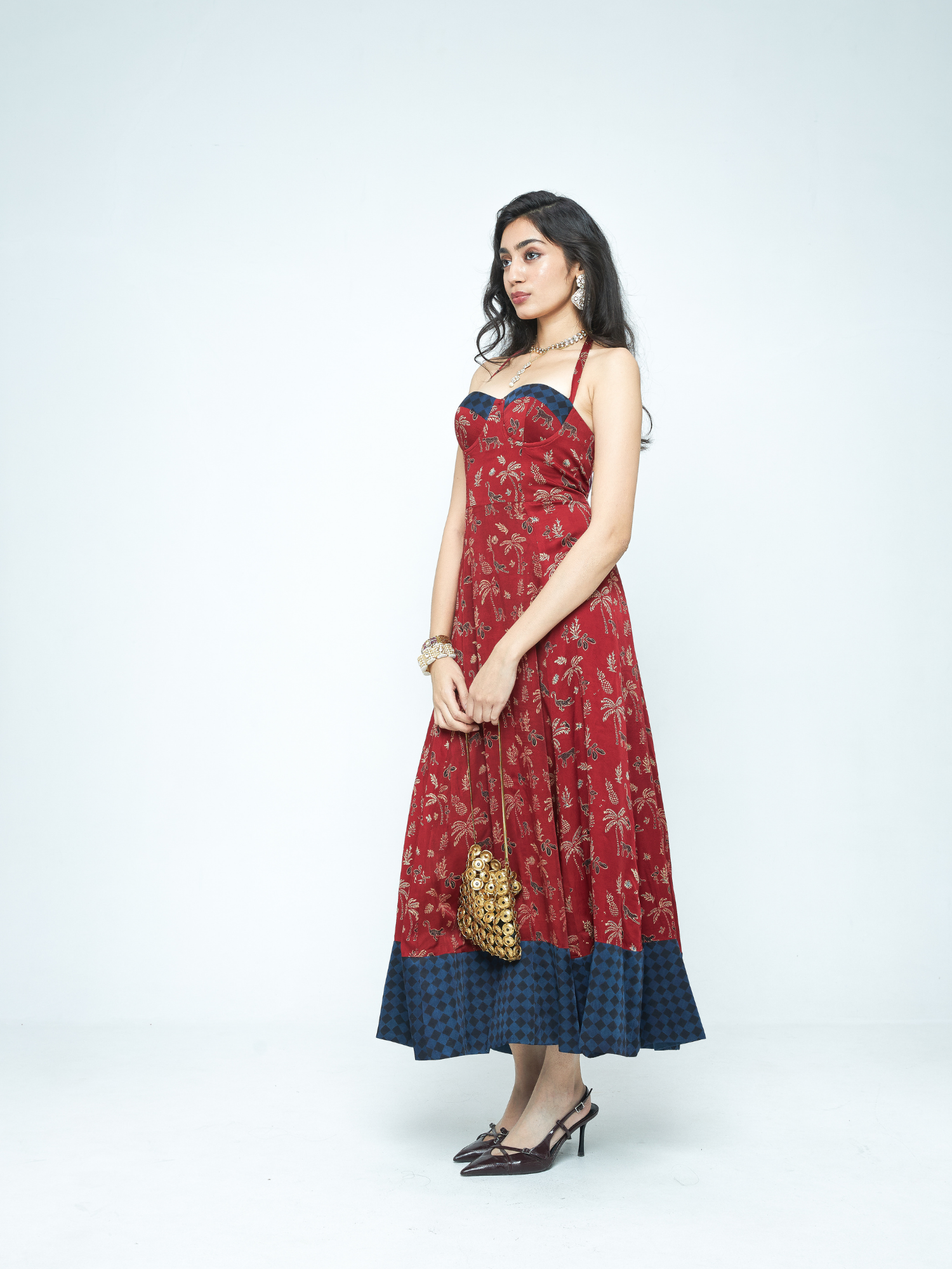 Parade Flare Dress at Kamakhyaa by Anushé Pirani. This item is Bloom After Dark by Anushe Pirani, Dresses, Midnight Blueprint, Tops & Shirts, Woman co-ord sets, Womenswear
