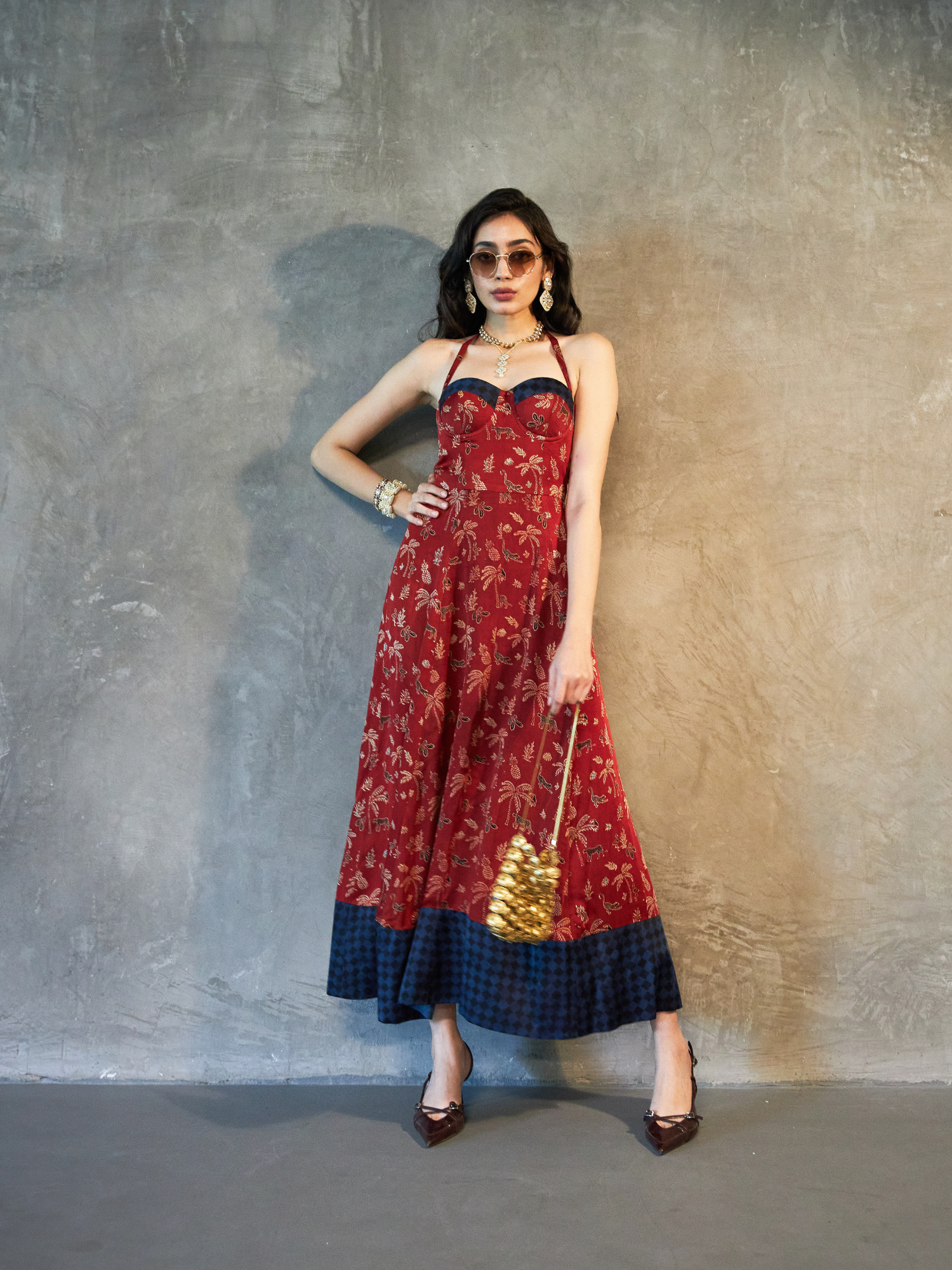 Parade Flare Dress at Kamakhyaa by Anushé Pirani. This item is Bloom After Dark by Anushe Pirani, Dresses, Midnight Blueprint, Tops & Shirts, Woman co-ord sets, Womenswear