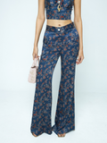 Paradise Flare Pants at Kamakhyaa by Anushé Pirani. This item is Bloom After Dark by Anushe Pirani, Midnight Blueprint, Pants, Under $200, Womenswear