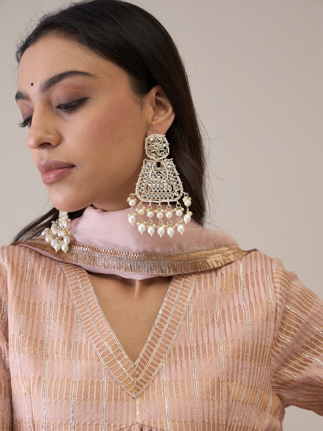 Peach Chanderi Silk Gota Embroidered Sharara Set at Kamakhyaa by RoohbyRidhimaa. This item is Avani by RoohbyRidhimaa, Chanderi Silk, Ethnic Wear, Gotta Embroidery, Pink, Relaxed Fit, Sequin Embroidered, Sharara Sets, Silk Chanderi, Silk Organza, Toxin free