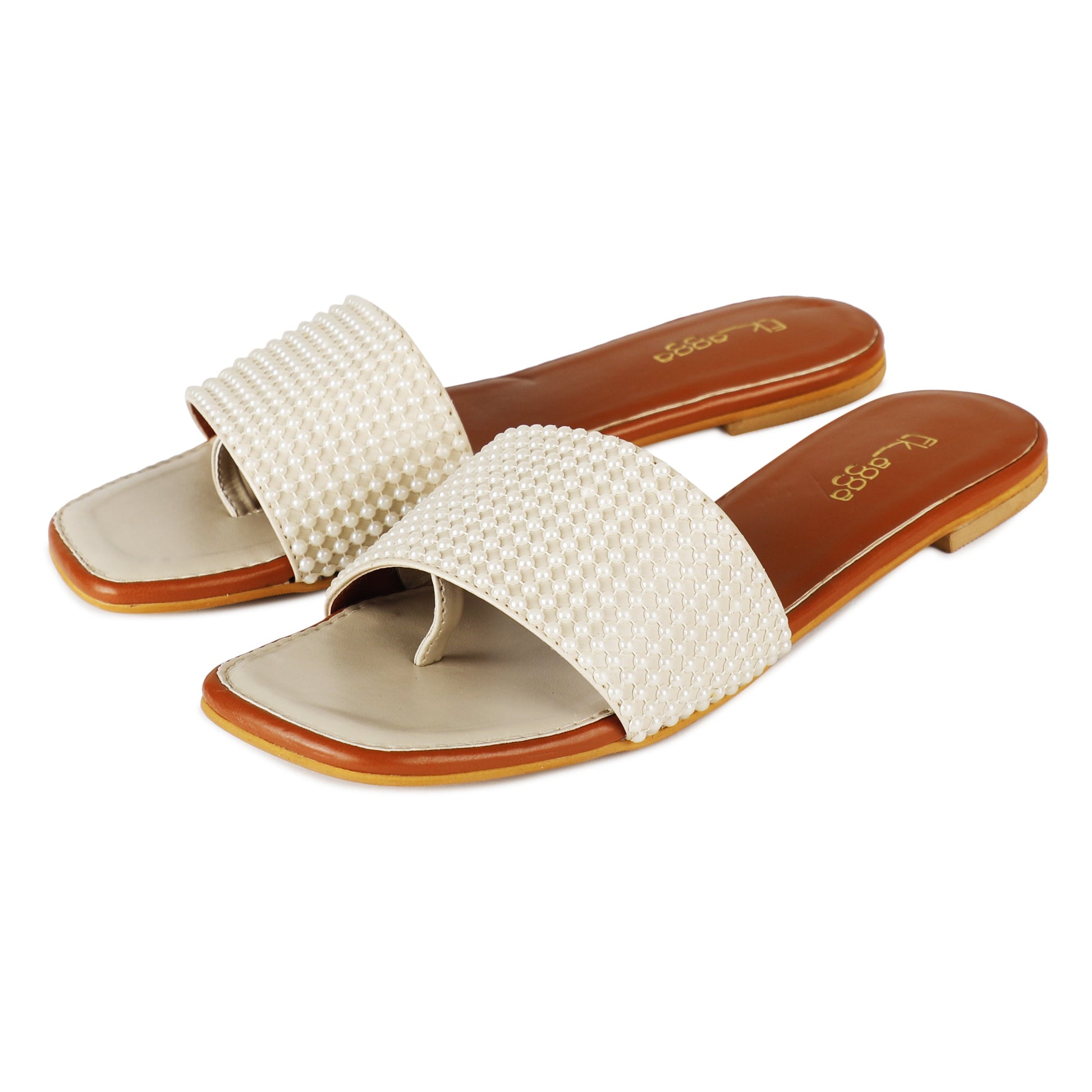 Pearl Flats at Kamakhyaa by EK_agga. This item is embroidered, Flats, stylish