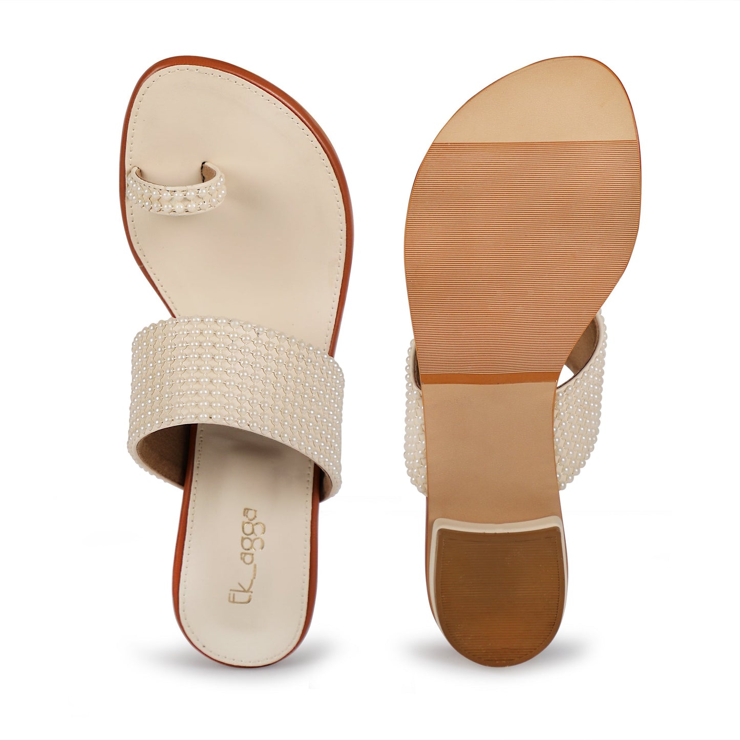 Pearl Sliders at Kamakhyaa by EK_agga. This item is embroidered, heels, stylish