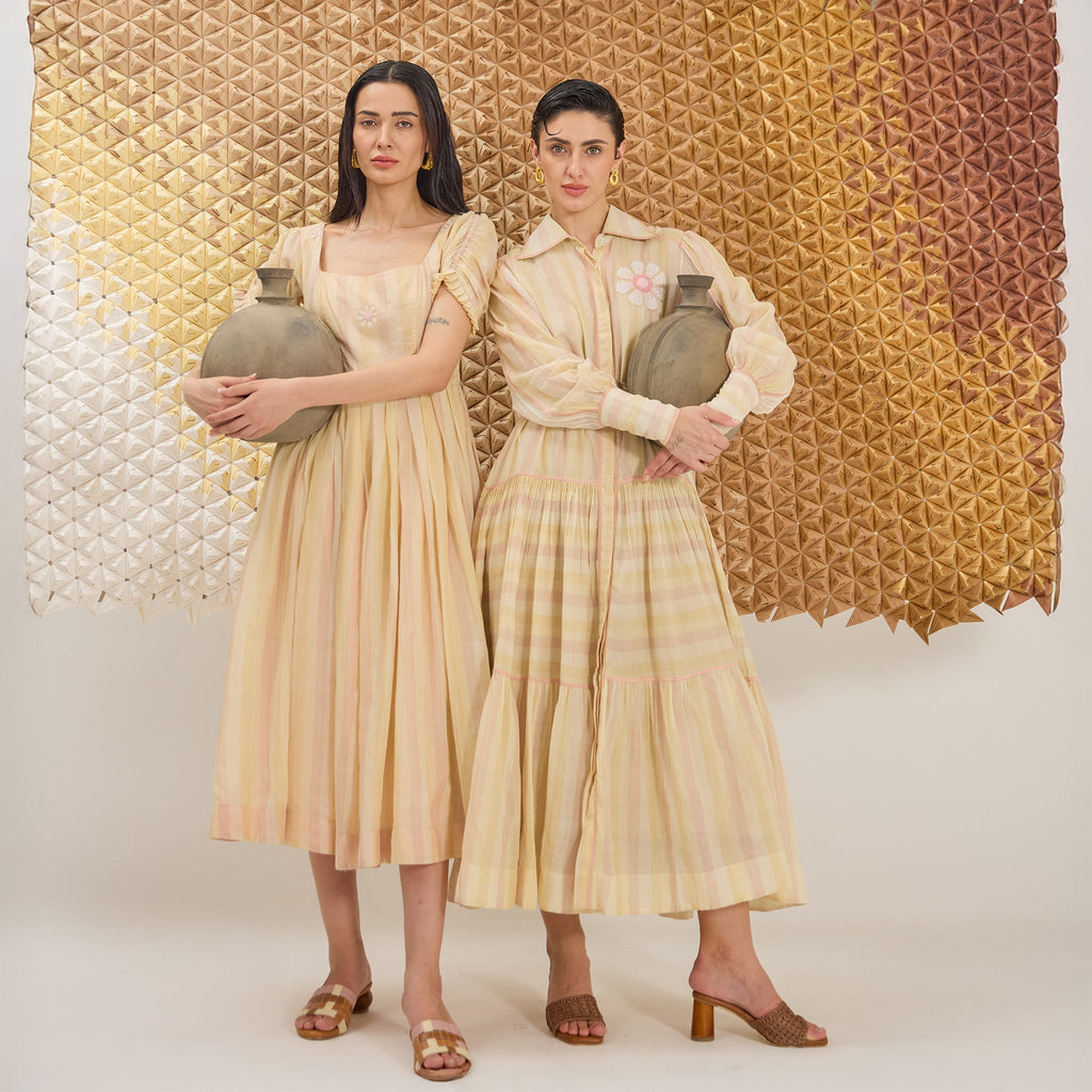 Peony Petal at Kamakhyaa by The Loom Art. This item is Fluer De Code by The Loom Art, French Knots, Handwoven Cotton Silk, Multicolor