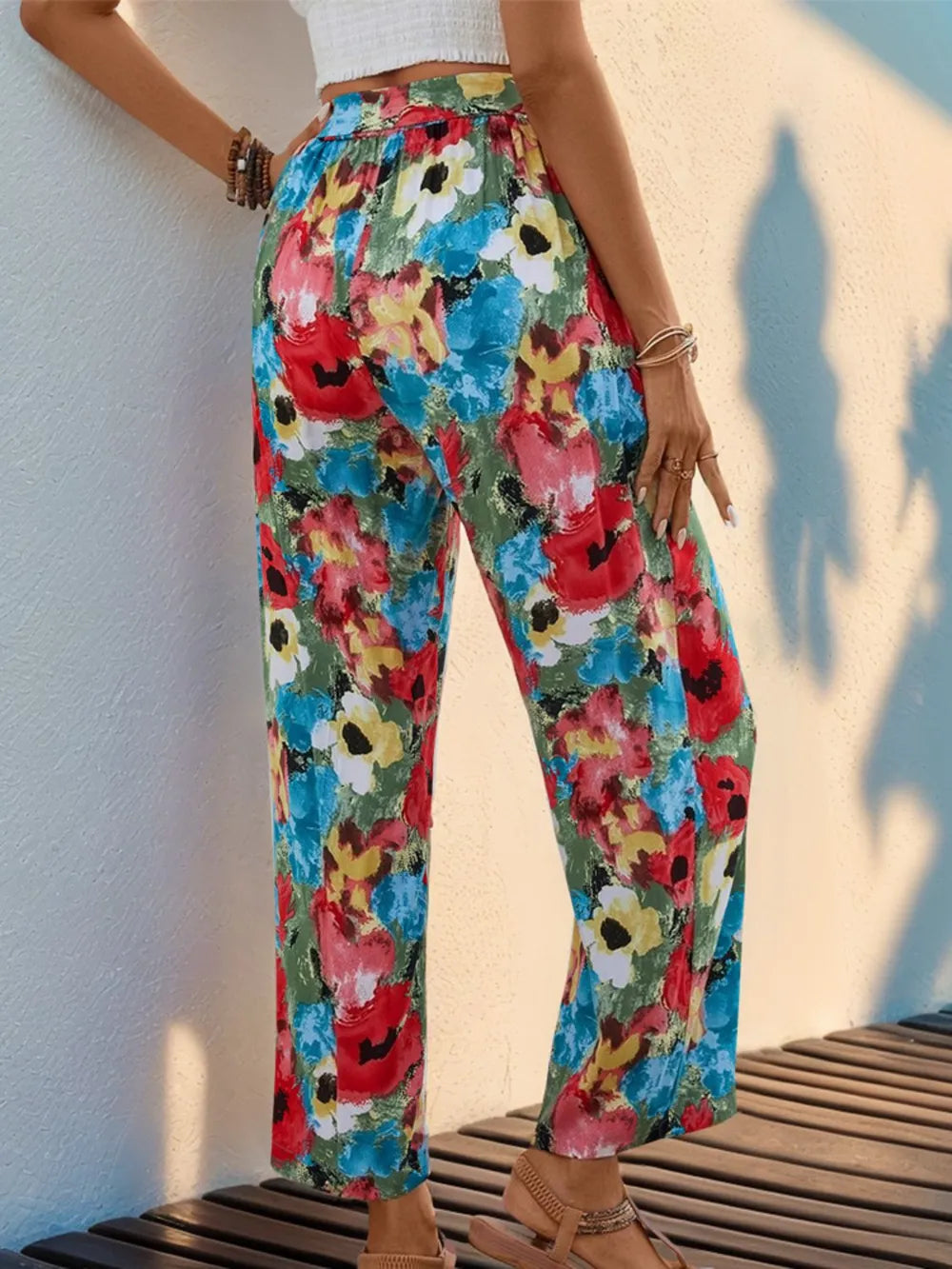 Perfee Tied Printed Wide Leg Pants at kamakhyaa.com by Trendsi. This item is Hundredth, Ship From Overseas, Under $100