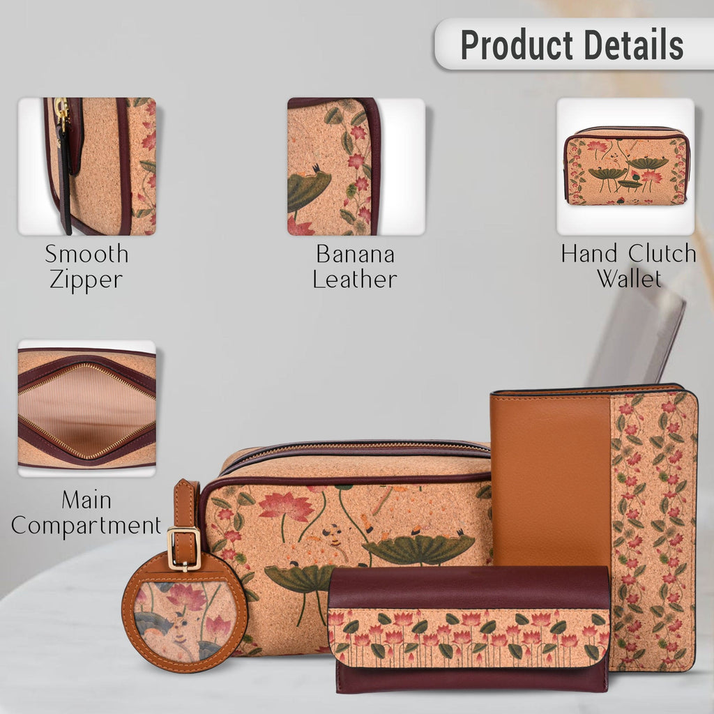 Pichhwai Art Utility Gift Set at Kamakhyaa by Green Hermitage. This item is A Walk in the Forest by Green Hermitage, Banana Leather, Under $50