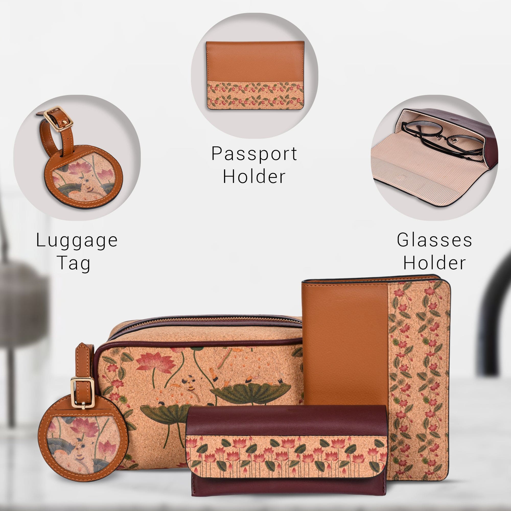 Pichhwai Art Utility Gift Set at Kamakhyaa by Green Hermitage. This item is A Walk in the Forest by Green Hermitage, Banana Leather, Under $50