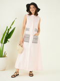 Pink Cotton Sleeveless Dress at Kamakhyaa by Bohobi. This item is 100% Linen, Cotton Mulmul, Evening Wear, Pink, Regular Fit, Sleeveless Dresses, Solids, Toxin free