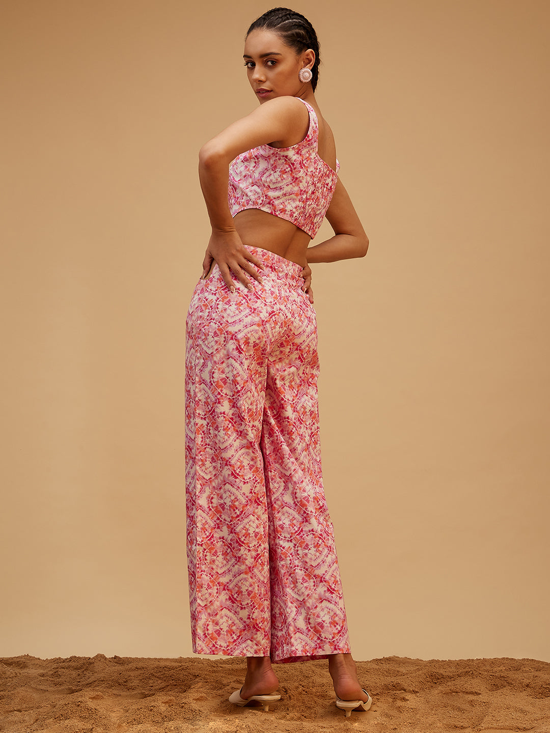 Pink Cotton Vacation Co-ord Set at Kamakhyaa by Bohobi. This item is Cotton, Fusion Wear, Pink, Prints, Regular Fit, Toxin free, Vacation Co-ord Sets