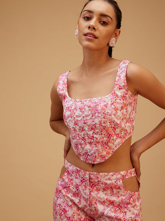 Pink Cotton Vacation Co-ord Set at Kamakhyaa by Bohobi. This item is Cotton, Fusion Wear, Pink, Prints, Regular Fit, Toxin free, Vacation Co-ord Sets