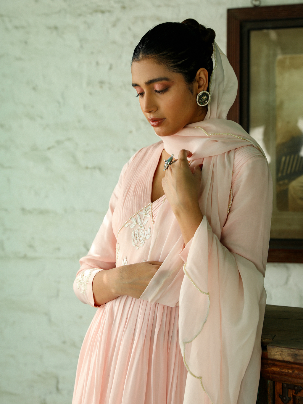 Pink Crepe Silk Kurta Set with Dupatta at Kamakhyaa by RoohbyRidhimaa. This item is Casual Wear, Dupattas, Embroidered, Kurta Set with Dupattas, Kurta Sets, Organza, Pearl, Pink, Regular Fit, Resham, Resham Embroidered, Silk Crepe, Toxin free