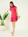 Pink Cutwork Embroidery Dress at Kamakhyaa by Bohobi. This item is 100% Cotton, Cotton Mulmul, Cutwork, Evening Wear, Mini Dresses, Pink, Regular Fit, Toxin free