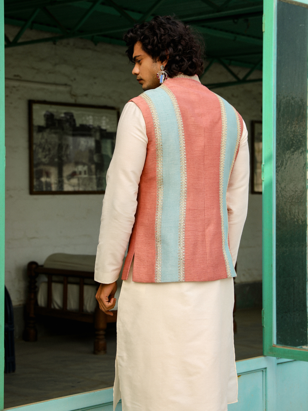 Pink Dori Embroidery Jacket at Kamakhyaa by RoohbyRidhimaa. This item is Aangan By RoohbyRidhimaa, Dori Embroidery, Festive Wear, Jackets, Men Jackets, Menswear By RoohbyRidhimaa, Pink, Regular Fit, Viscose Raw Silk