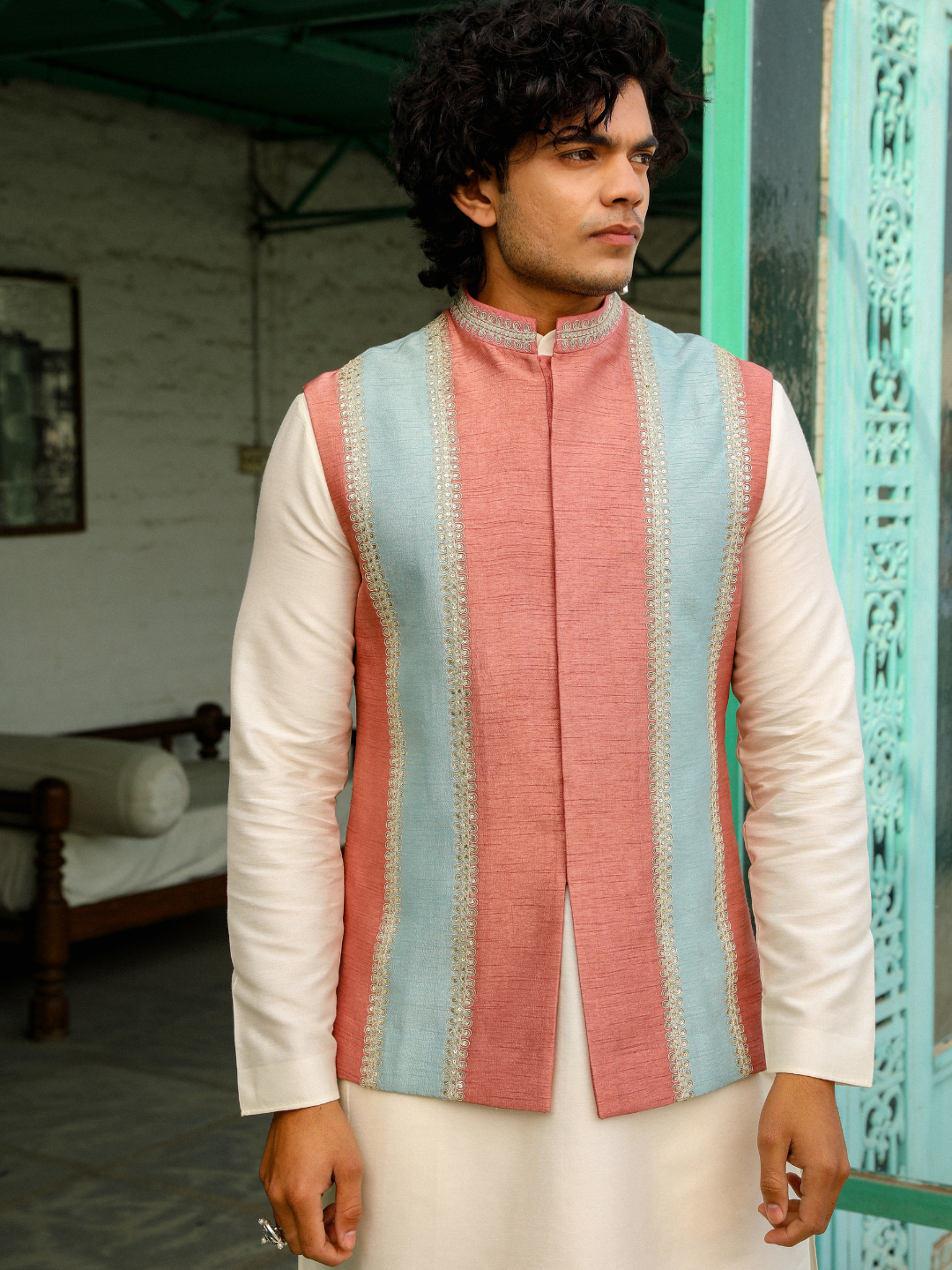 Pink Dori Embroidery Jacket at Kamakhyaa by RoohbyRidhimaa. This item is Aangan By RoohbyRidhimaa, Diwali Wear, Dori Embroidery, Eid Special, Eid Wear, Festive Wear, Indian Wear, Jackets, Men Jackets, Men Overlays, Menswear, Menswear By RoohbyRidhimaa, missing, Pink, Regular Fit, Sangeet Function, Traditional Wear, Viscose, Viscose Raw Silk, Wedding Wear, Winter Products