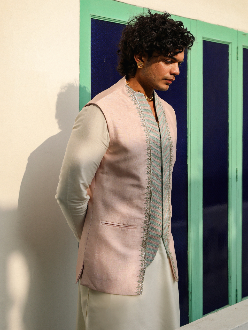 Pink Embroidered Silk Jacket at Kamakhyaa by RoohbyRidhimaa. This item is Aangan By RoohbyRidhimaa, Diwali Wear, Eid Special, Eid Wear, Embroidered, Festive Wear, Indian Wear, Jackets, Men Jackets, Men Overlays, Menswear, Menswear By RoohbyRidhimaa, missing, Pink, Regular Fit, Sangeet Function, Traditional Wear, Viscose, Viscose Raw Silk, Wedding Wear, Winter Products