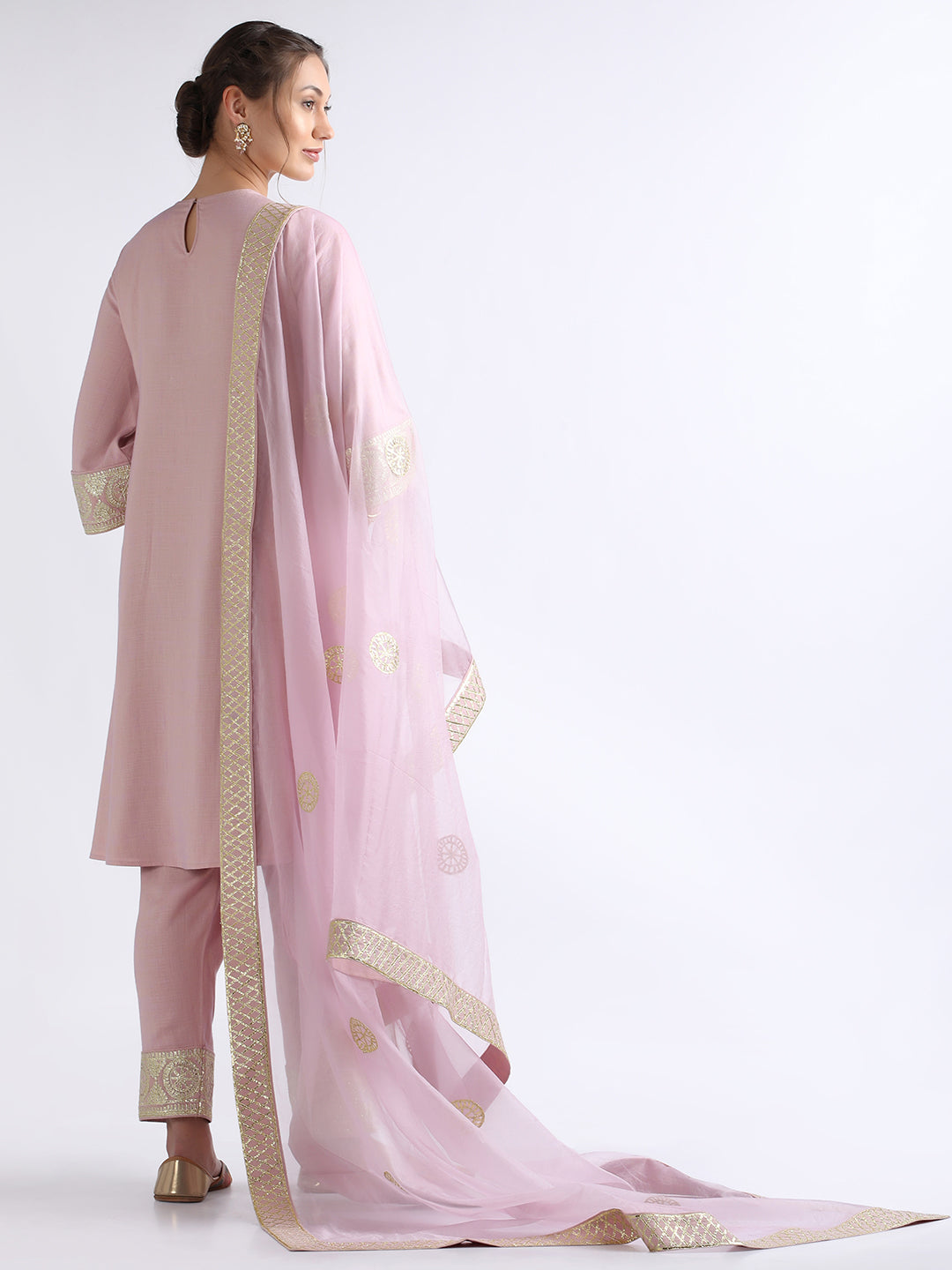 Pink Gotta Embroidered Kurta Salwar Set at Kamakhyaa by RoohbyRidhimaa. This item is Cotton, Cotton Voil, Festive Wear, Gotta Embroidery, Kurta Salwar Sets, Pink, Regular Fit, Silk Organza, Toxin free