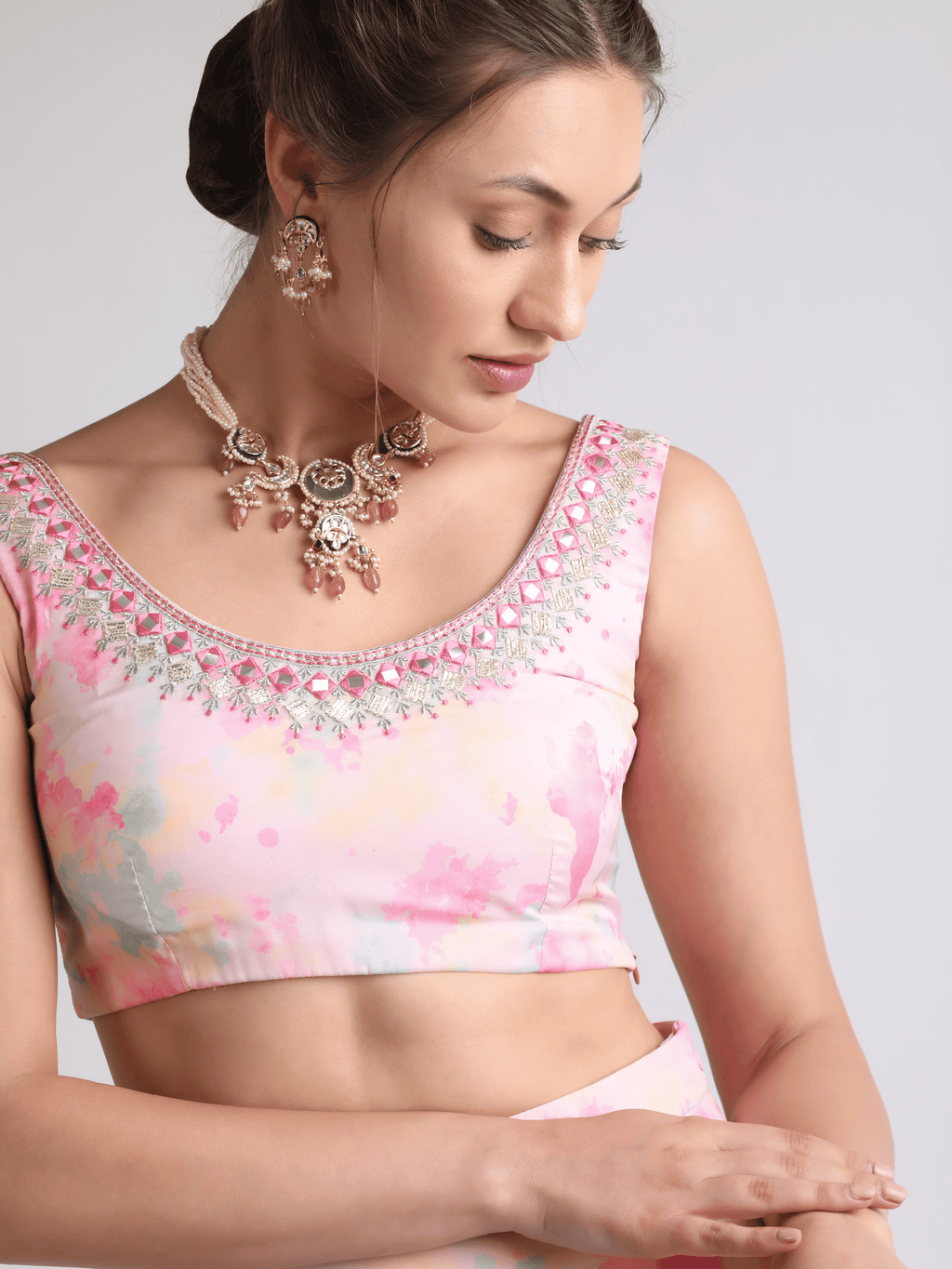 Pink Organza Embroidered Lehenga Set at Kamakhyaa by RoohbyRidhimaa. This item is Embroidered, Festive Wear, Free Size, Lehenga Sets, Organza, Pink, Toxin free, Zari Embroidered