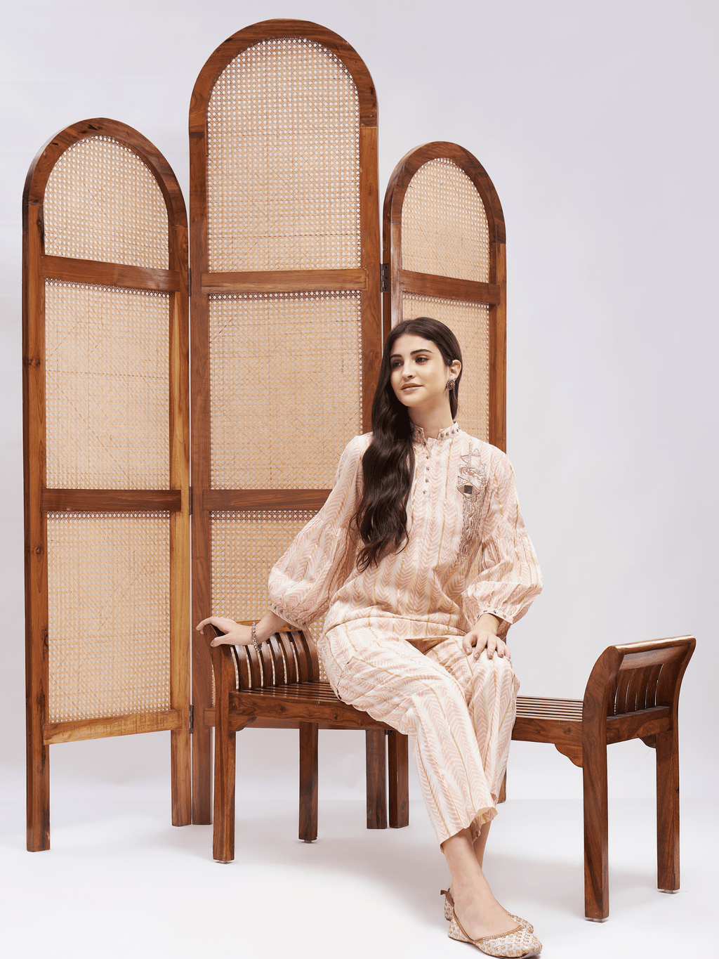Pink Resham and Mirror Work Kurta Set at Kamakhyaa by RoohbyRidhimaa. This item is Cotton, Kurta Sets, Mirror Work, Office Wear, Pink, Regular Fit, Resham, Resham Embroidered, Toxin free