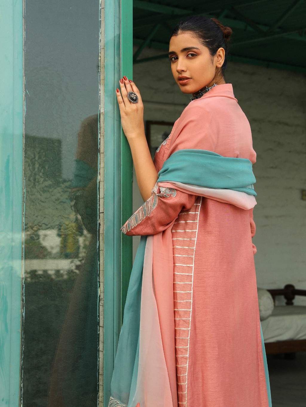Pink Resham and Sequins Kurta Set with Dupatta at Kamakhyaa by RoohbyRidhimaa. This item is Dupattas, Embroidered, Festive Wear, Kurta Set with Dupattas, Kurta Sets, Organza, Pink, Relaxed Fit, Resham, Resham Embroidered, Sequins, Toxin free, Viscose Raw Silk