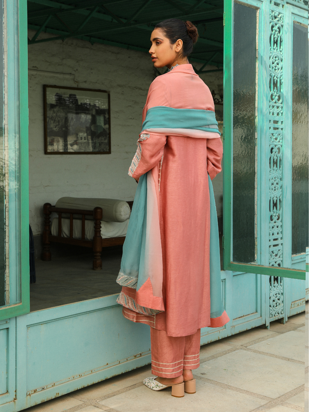 Pink Resham and Sequins Kurta Set with Dupatta at Kamakhyaa by RoohbyRidhimaa. This item is Dupattas, Embroidered, Festive Wear, Kurta Set with Dupattas, Kurta Sets, Organza, Pink, Relaxed Fit, Resham, Resham Embroidered, Sequins, Toxin free, Viscose Raw Silk