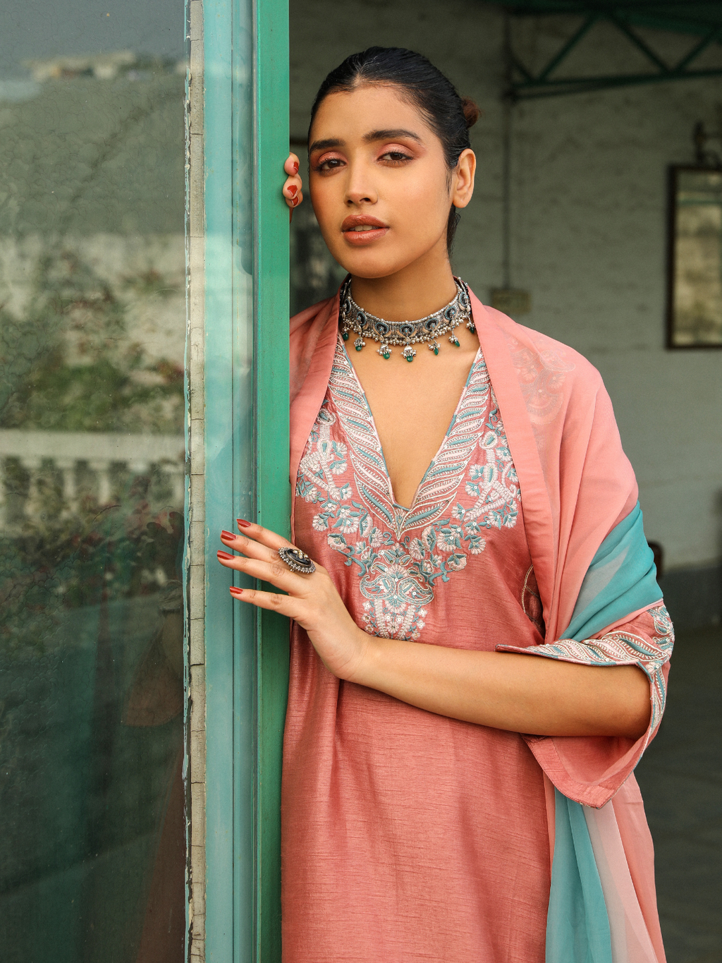 Pink Resham and Sequins Kurta Set with Dupatta at Kamakhyaa by RoohbyRidhimaa. This item is Dupattas, Embroidered, Festive Wear, Kurta Set with Dupattas, Kurta Sets, Organza, Pink, Relaxed Fit, Resham, Resham Embroidered, Sequins, Toxin free, Viscose Raw Silk