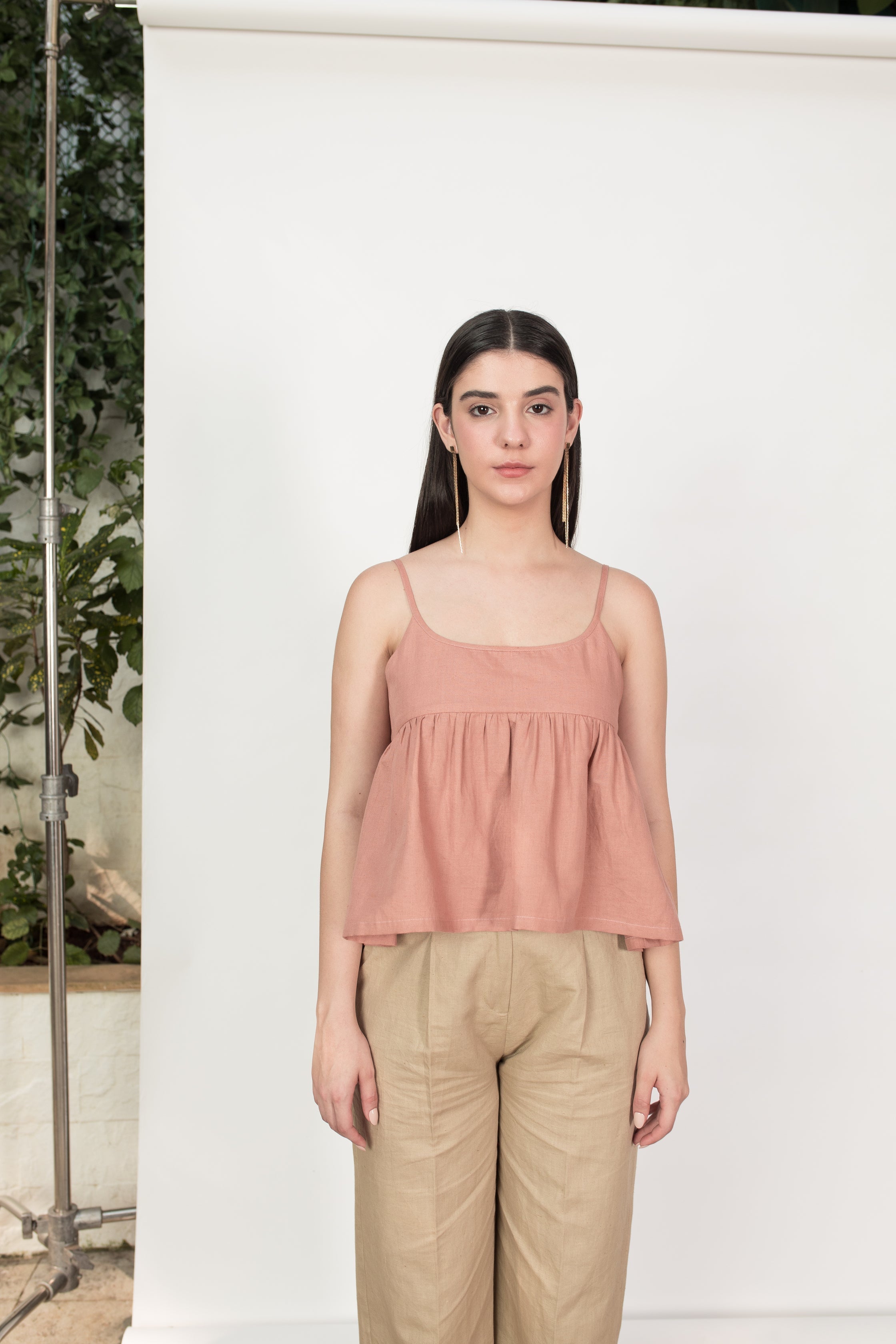 Pink Sleeveless Back Bow Top at kamakhyaa.com by Anushé Pirani. This item is Birthday Collection, Brunch Wear, Cotton Hemp, Nostalgic Whispers by Anushe Pirani, Pink, Regular Fit, Review September 2025, Sleeveless, Sleeveless Tops, Tops, Womenswear