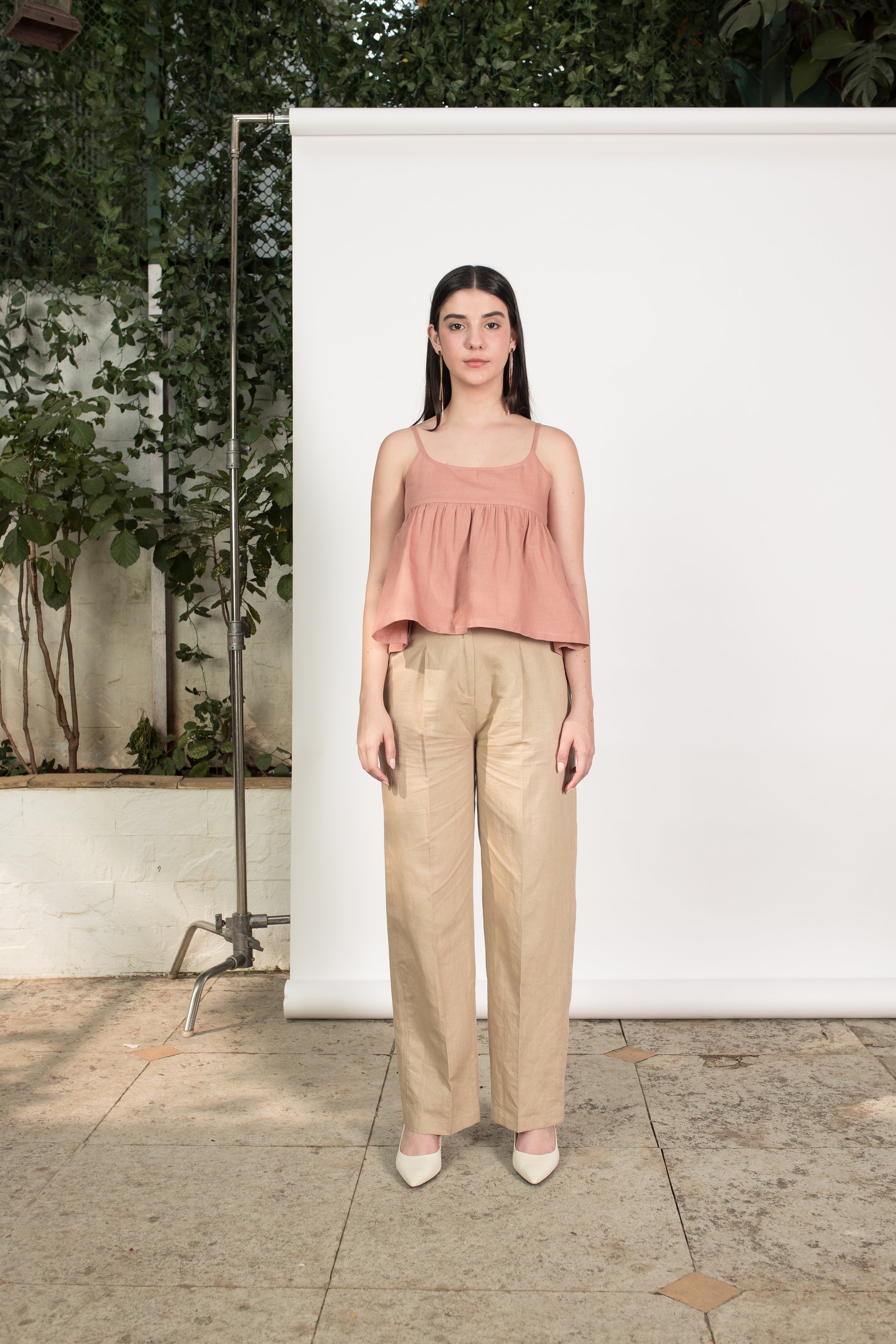 Pink Sleeveless Back Bow Top at kamakhyaa.com by Anushé Pirani. This item is Birthday Collection, Brunch Wear, Cotton Hemp, Nostalgic Whispers by Anushe Pirani, Pink, Regular Fit, Review September 2025, Sleeveless, Sleeveless Tops, Tops, Womenswear