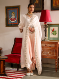Pink Viscose Silk Kurta Set with Dupatta at Kamakhyaa by RoohbyRidhimaa. This item is Dupattas, Festive Wear, Kurta Set with Dupattas, Kurta Sets, Organza, Pink, Relaxed Fit, Sequins, Toxin free, Viscose Raw Silk, Zari Embroidered