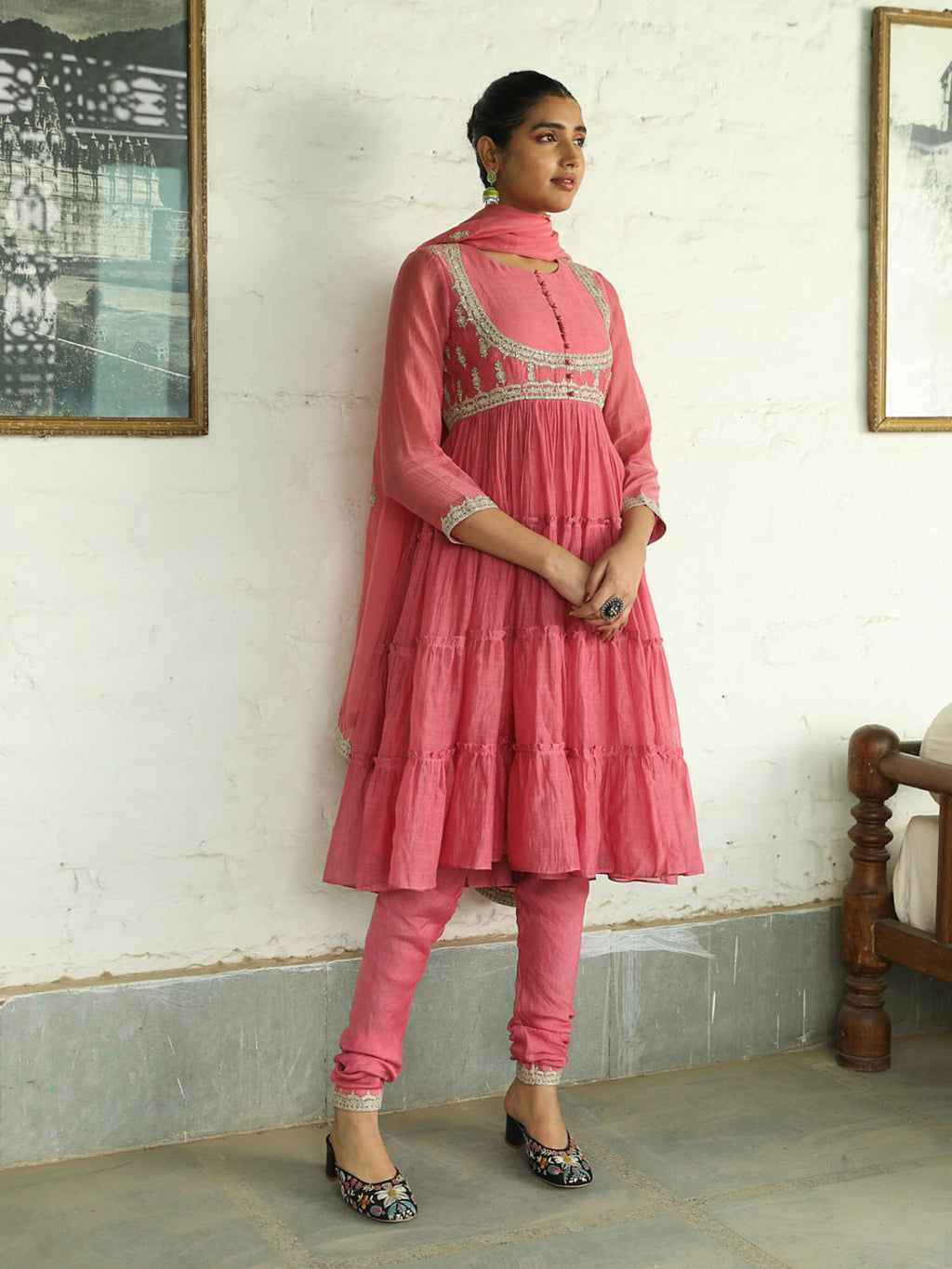Pink Zari Embroidered Silk Kurta Set with Dupatta at Kamakhyaa by RoohbyRidhimaa. This item is Chanderi, Dupattas, Embroidered, Festive Wear, Kurta Set with Dupattas, Kurta Sets, Pink, Regular Fit, Sequins, Silk Chanderi, Silk Handloom, Toxin free, Zari Embroidered