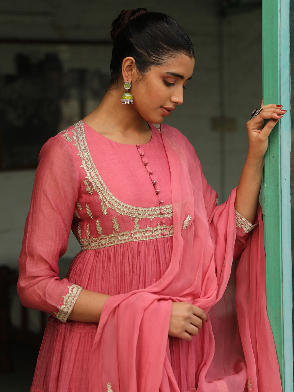 Pink Zari Embroidered Silk Kurta Set with Dupatta at Kamakhyaa by RoohbyRidhimaa. This item is Chanderi, Dupattas, Embroidered, Festive Wear, Kurta Set with Dupattas, Kurta Sets, Pink, Regular Fit, Sequins, Silk Chanderi, Silk Handloom, Toxin free, Zari Embroidered