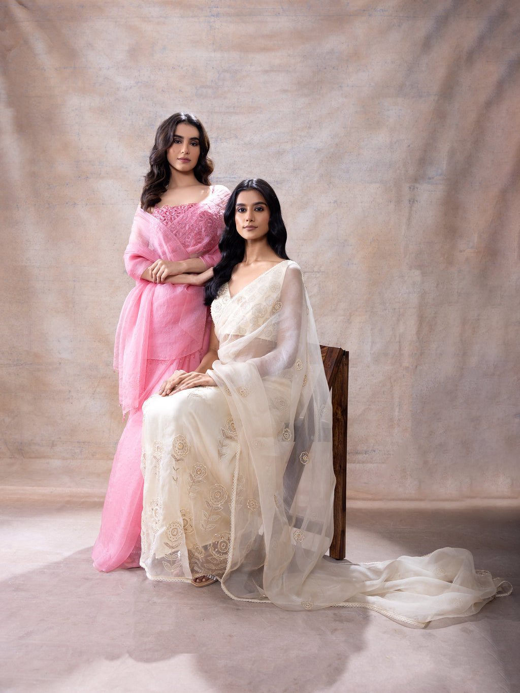 Pre Stiched Skirt Saree Set at Kamakhyaa by Akashi Clothing. This item is Ethnic Wear, Festive Wear, Free Size, Hand Embroidered, Indian Wear, Modal Satin, Off-white, Organza, Organza Saree, Party Wear, Pre-draped Saree, Saree Sets, Sarees, Wedding Wear, White, Womenswear, Zaira by Akashi Clothing