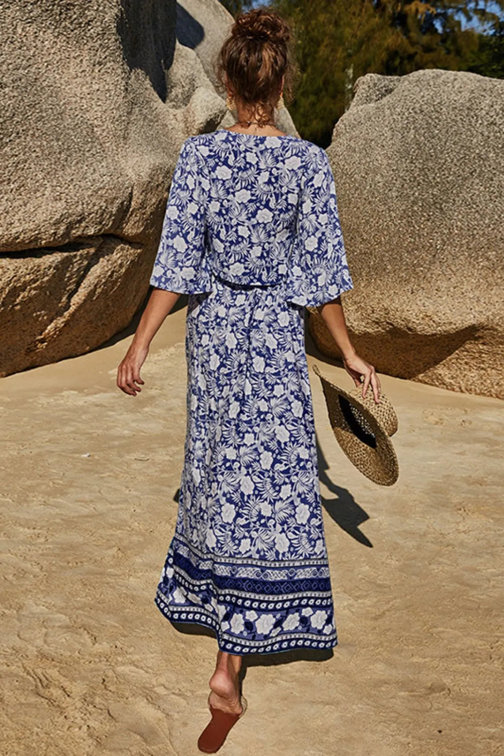Printed Half Sleeve Top and Slit Skirt Set at kamakhyaa.com by Trendsi. This item is Roman, Ship From Overseas, Under $100