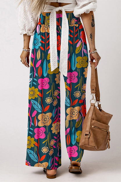 Printed High Waist Wide Leg Pants at Kamakhyaa by Trendsi. This item is Ship From Overseas, SYNZ, Trendsi