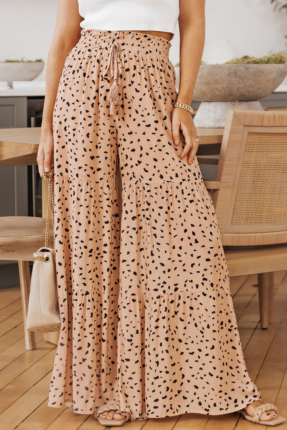 Printed Wide Tiered Pants at kamakhyaa.com by Trendsi. This item is Ship From Overseas, SYNZ, Under $150