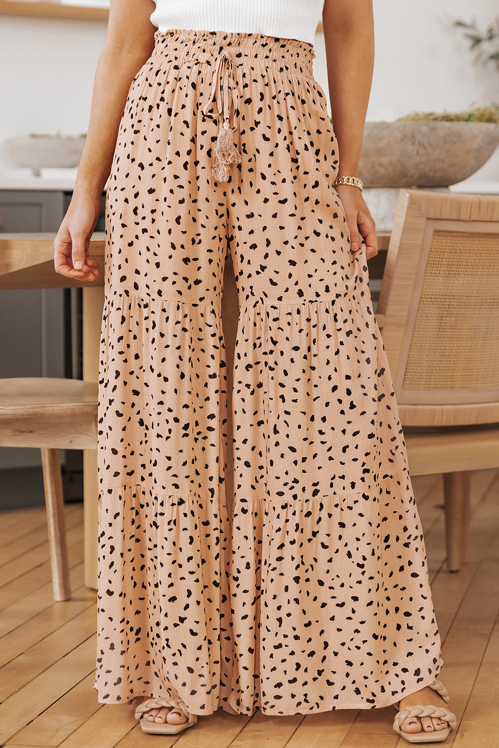 Printed Wide Tiered Pants at Kamakhyaa by Trendsi. This item is Ship From Overseas, SYNZ, Trendsi