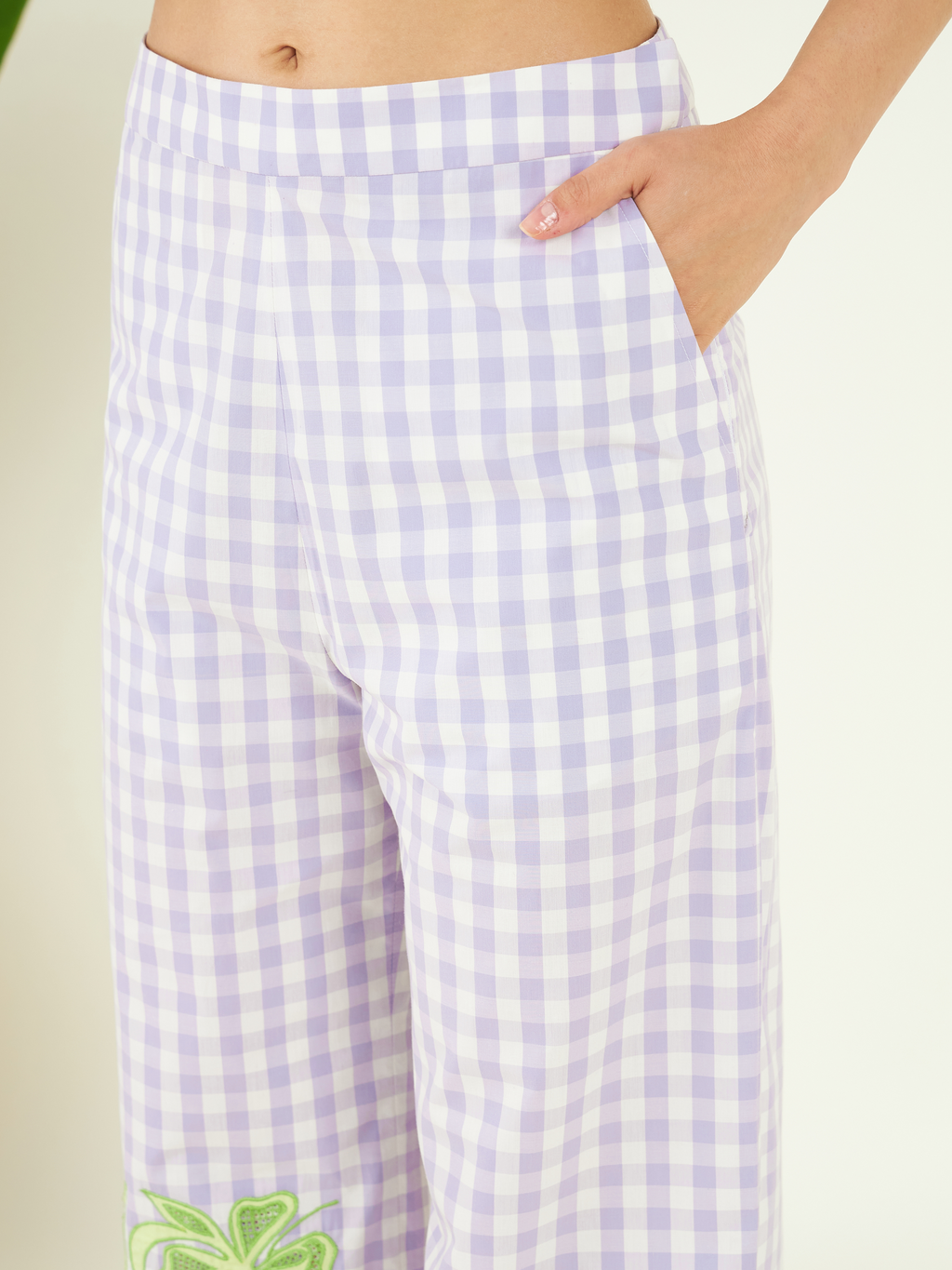 Purple Checks Cotton Co-ord Set at Kamakhyaa by Bohobi. This item is 100% Cotton, Checks, Cotton Mulmul, Office Wear, Office Wear Co-ords, Purple, Regular Fit, Toxin free