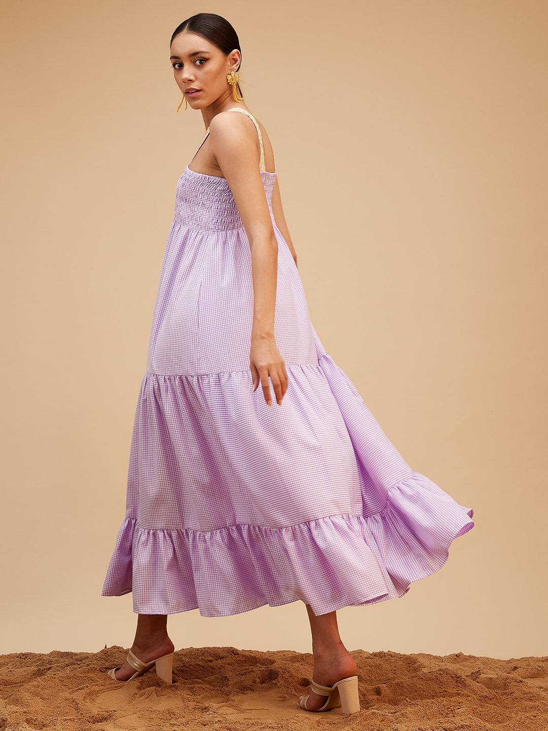 Purple Cotton Embroidered Midi Dress at Kamakhyaa by Bohobi. This item is Cotton, Evening Wear, Hand Embroidered, Midi Dresses, Purple, Regular Fit, Toxin free