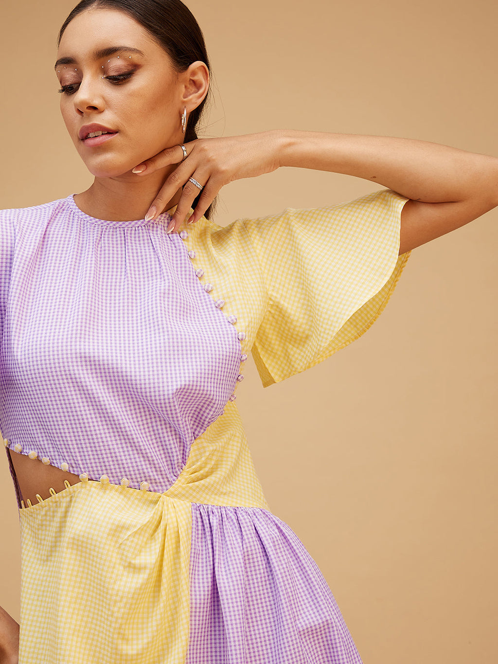 Purple Cotton Evening Wear Dress at Kamakhyaa by Bohobi. This item is Cotton, Evening Wear, Midi Dresses, Purple, Regular Fit, Solids, Toxin free