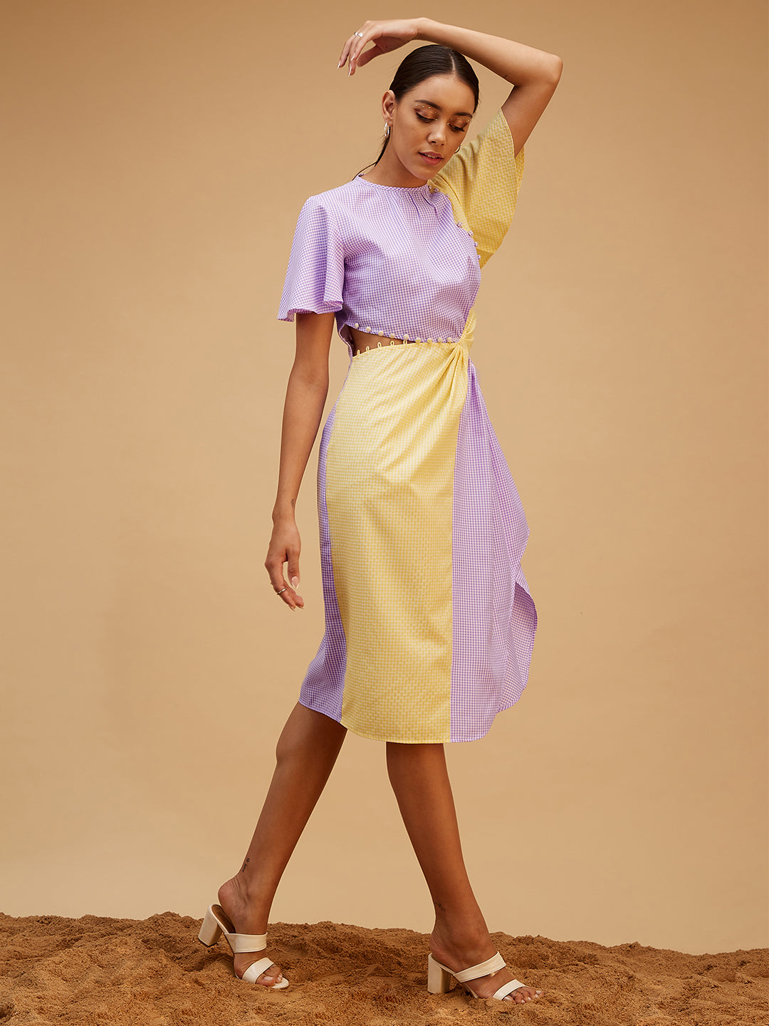Purple Cotton Evening Wear Dress at Kamakhyaa by Bohobi. This item is Cotton, Evening Wear, Midi Dresses, Purple, Regular Fit, Solids, Toxin free