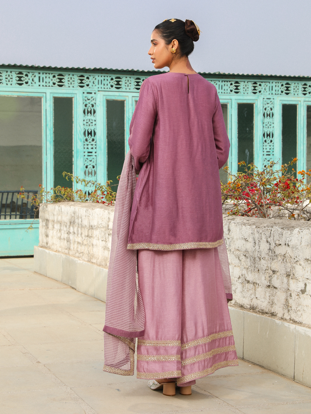 Purple Viscose Silk Kurta Set with Dupatta at Kamakhyaa by RoohbyRidhimaa. This item is Chanderi, Dupattas, Embroidered, Kurta Set with Dupattas, Kurta Sets, Purple, Relaxed Fit, Sequins, Toxin free, Violet, Viscose Raw Silk, Zari Embroidered