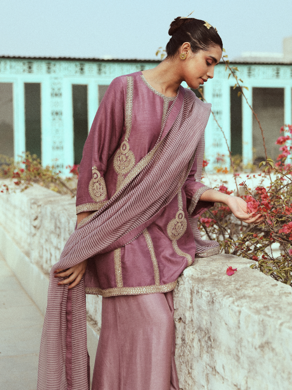 Purple Viscose Silk Kurta Set with Dupatta at Kamakhyaa by RoohbyRidhimaa. This item is Chanderi, Dupattas, Embroidered, Kurta Set with Dupattas, Kurta Sets, Purple, Relaxed Fit, Sequins, Toxin free, Violet, Viscose Raw Silk, Zari Embroidered