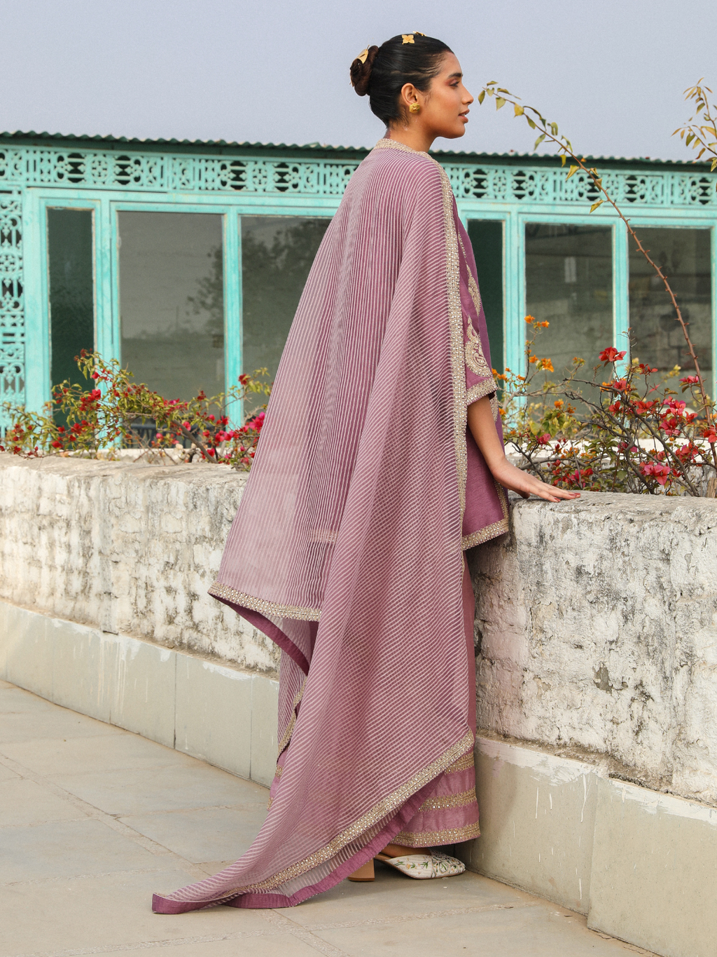 Purple Viscose Silk Kurta Set with Dupatta at Kamakhyaa by RoohbyRidhimaa. This item is Chanderi, Dupattas, Embroidered, Kurta Set with Dupattas, Kurta Sets, Purple, Relaxed Fit, Sequins, Toxin free, Violet, Viscose Raw Silk, Zari Embroidered